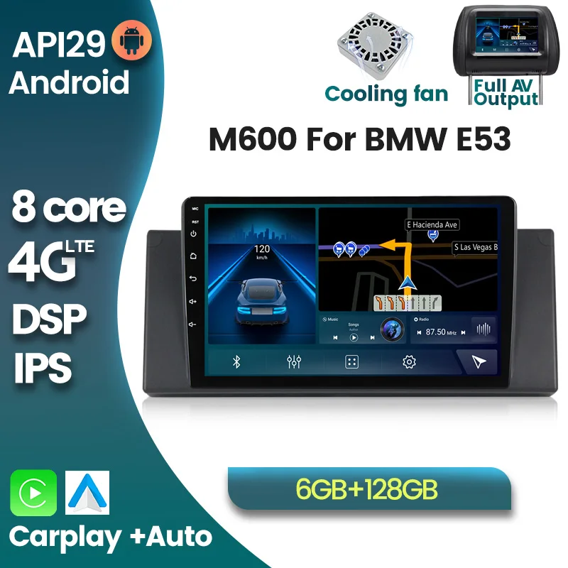 

Android 10.0 Octa Core DSP IPS Auto Multimedia für BMW E53 E39 X5 Autoradio 4G RAM 64G ROM mit RDS Radio GPS BT 4G wifi