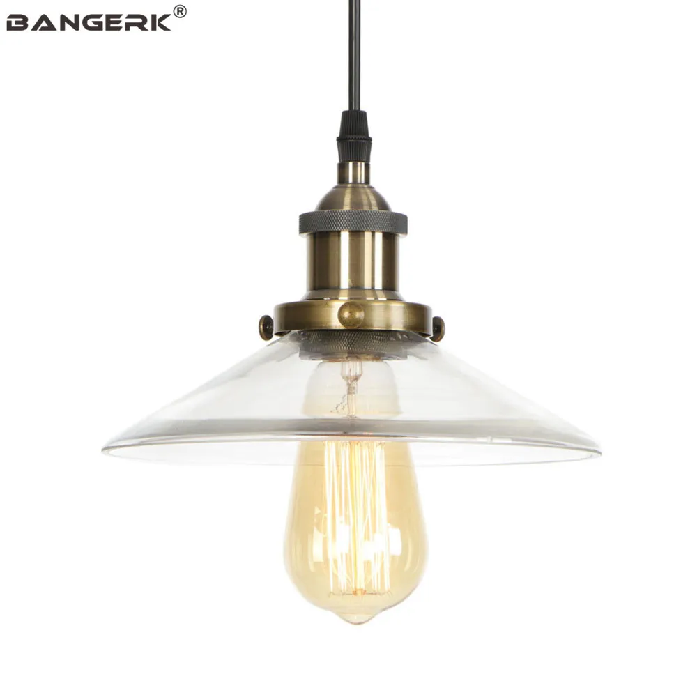 

Американская Ретро Подвесная лампа в стиле лофт, стеклянный абажур, s лампочка эдисона для столовой, кухни, бара, домашний декоративный свет...