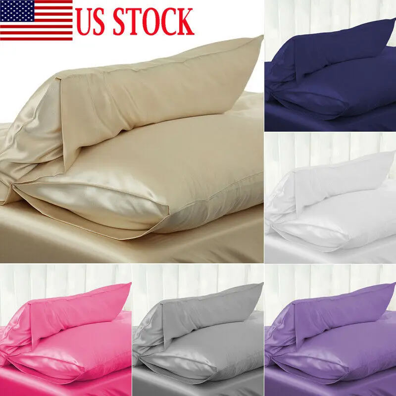 Шелковая подушка чехол Чехол для подушки Стандартный queen Размеры однотонные Цвет