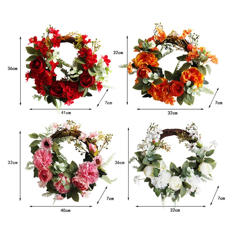 

Artificial Peony Garland Rattan Door Hanging Decoration Wedding Home Party Window Flower Decoration Photography Props