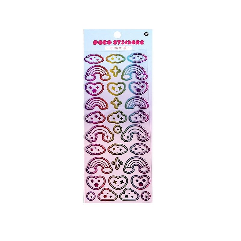 

Colorful numbers English letters rainbow notes,creative hand account decoration DIY scrapbooking labels bronzing PET stickers