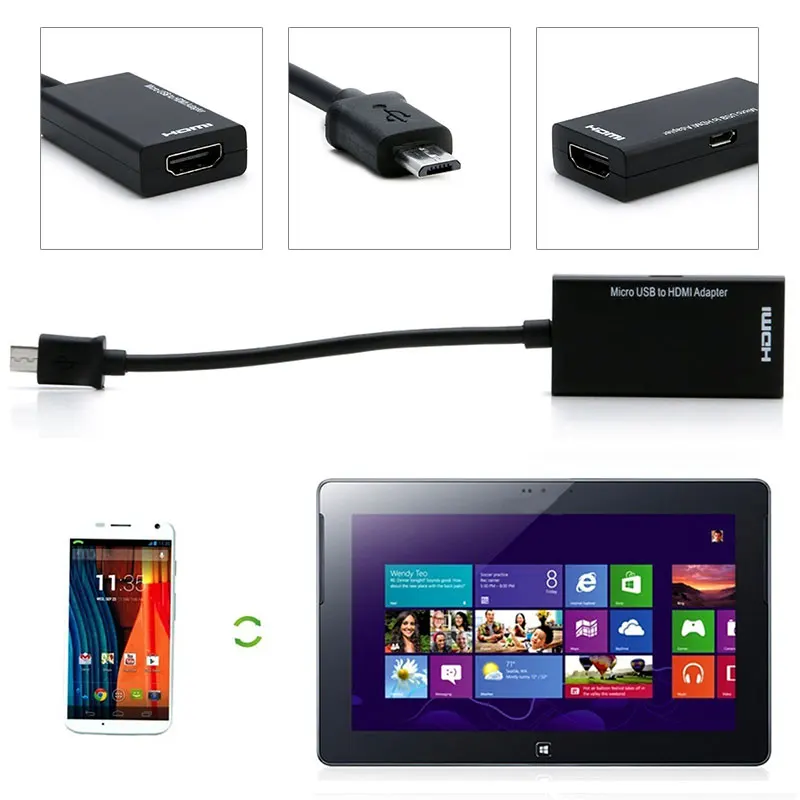 MHL Micro USB к HDMI кабелю совместимый A/V адаптер для телевизора короткий кабель LG HTC Sony