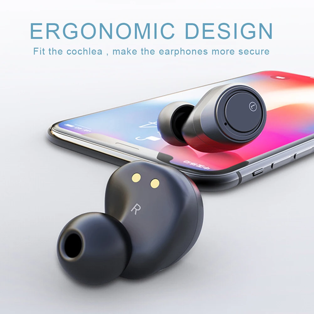 Миниатюрные Bluetooth наушники 5 0 TWS беспроводные гарнитура спортивные с зарядным