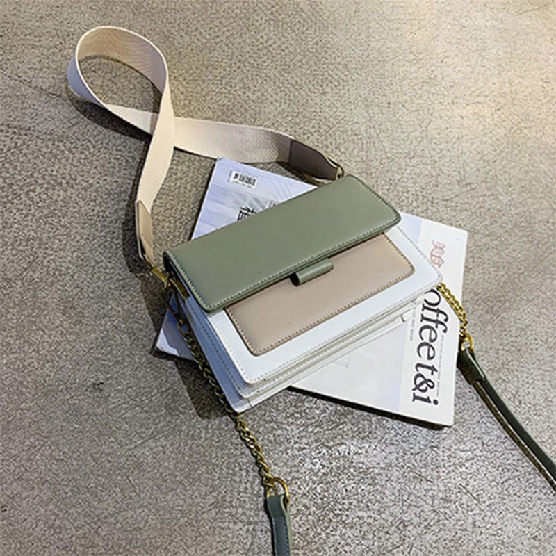 

Small Bag Women 2020 New Korean Version of Small Square Bag Wide Shoulder Strap Fashion Luxury Daily Shoulder Messenger Bag