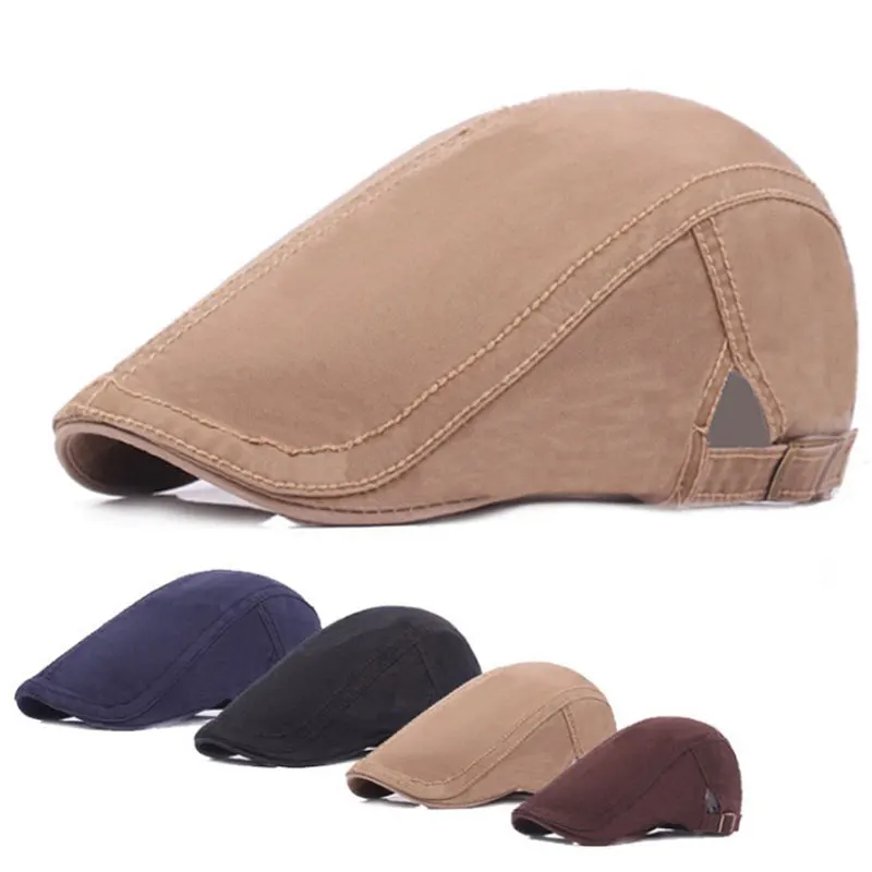 

Korean Style Peaked Cap Unisex Stylish Simplicity Skin-friendly Breathable Washable Adjustable Practical Unique Cotton Beret