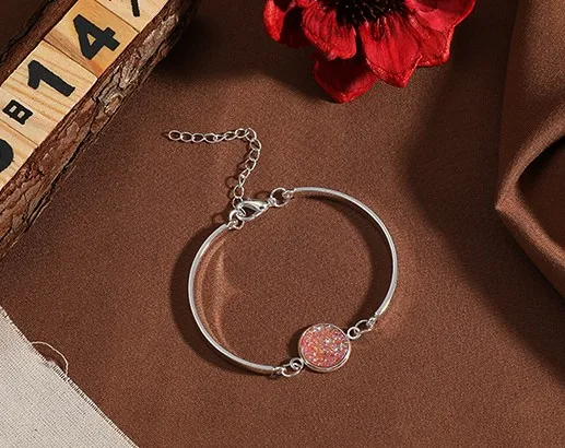 1 шт. Модные Браслеты Druzy Винтаж натуральный жеод камень вышивка ювелирных
