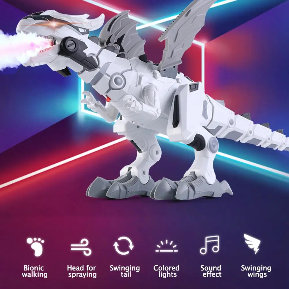 

Large Spray Mechanical Dinosaurs With Wing Cartoon Electronic Walking Animal Model Dinosaurio juguete Robot Pterosaurs Kids Toys