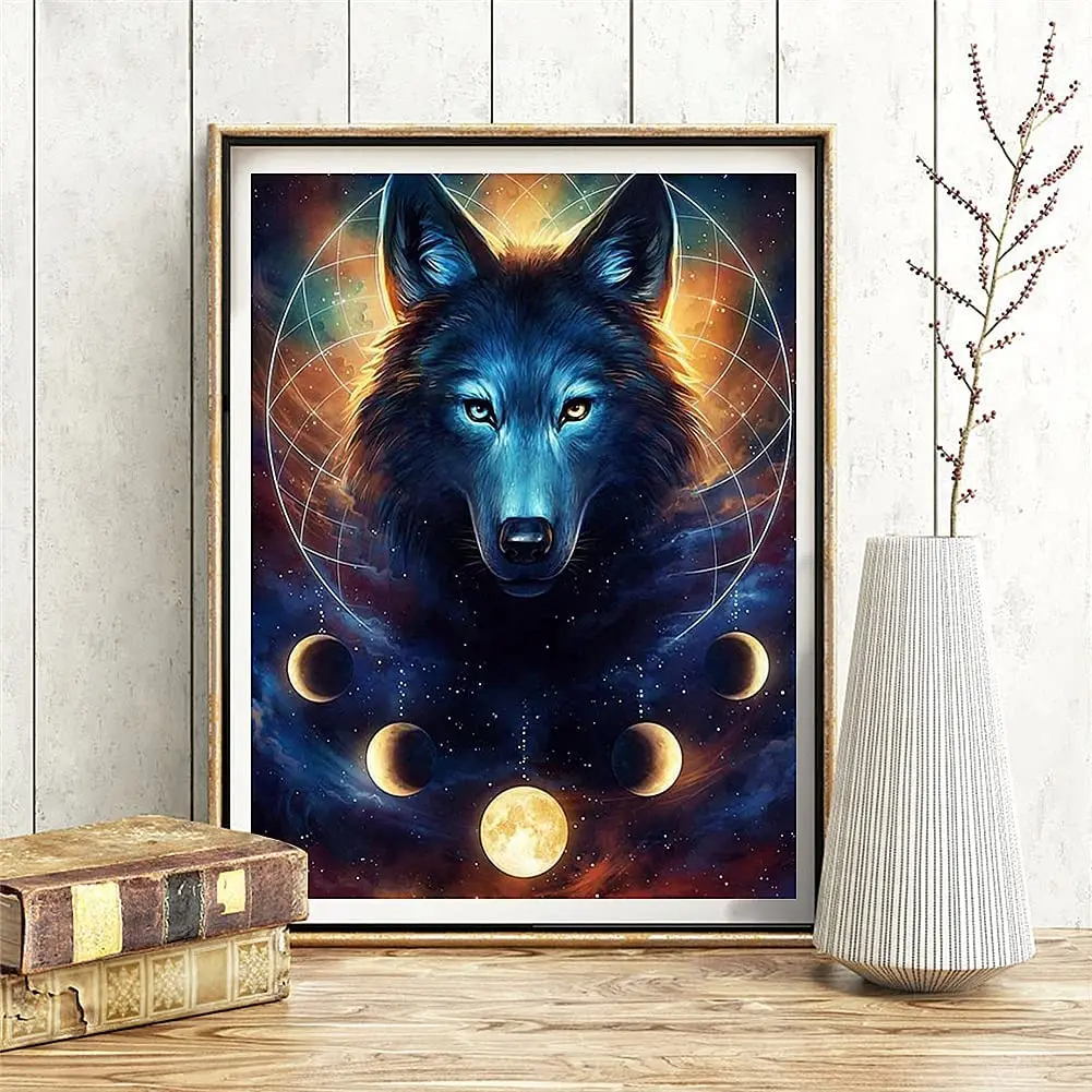 

5D Diamond Painting Fantasy Animal Wolf Kit Full Drill Round Embroidery Mosaic Art Picture of Rhinestones Home Decor
