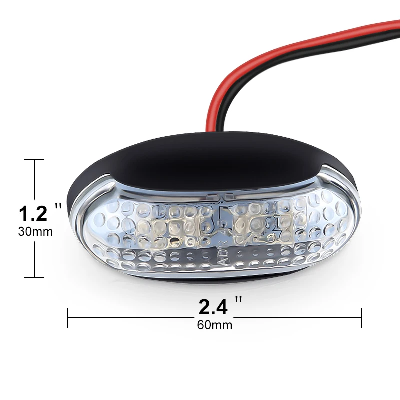 2 шт. 4 светодиодных прицепа ширина грузовика свет ясный боковой маркер 9-30 в