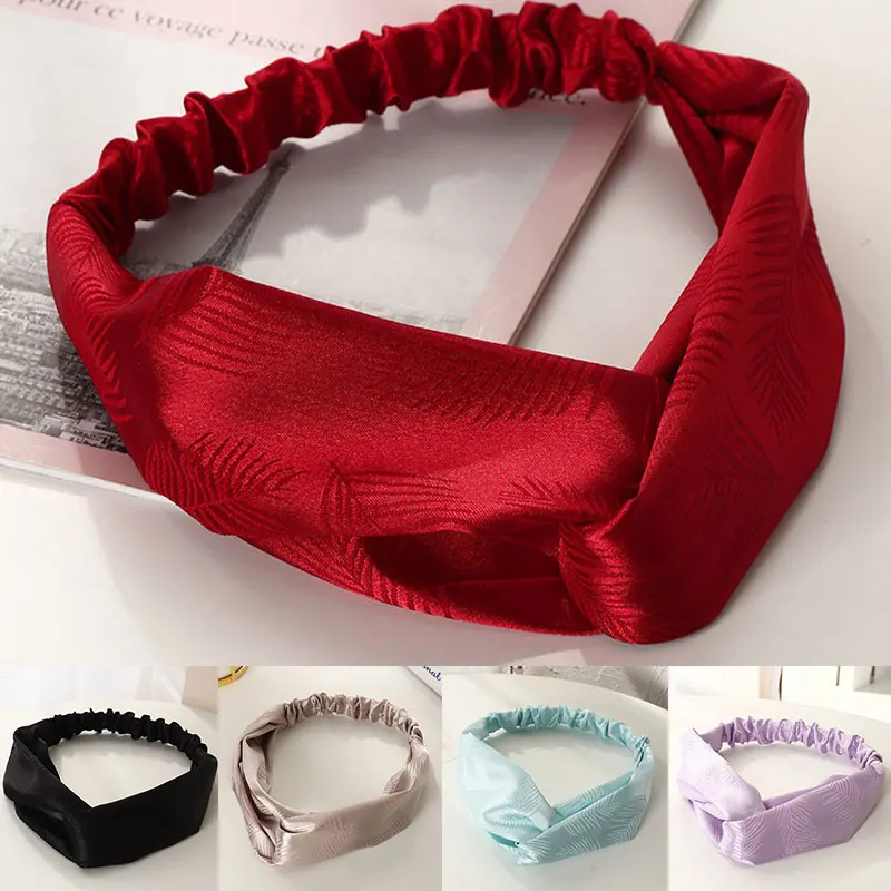 

Women Headband Cross Top Knot Elastic Hair Bands Soft Solid Color Girls Hairband Hair Accessories Twisted Knotted Headwrap