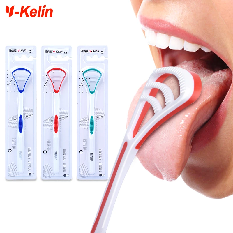 Y-Kelin Языковой скребок Языковая щетка Очиститель языка скребка Чистка сохраняет свежее дыхание 3 цвета вариант