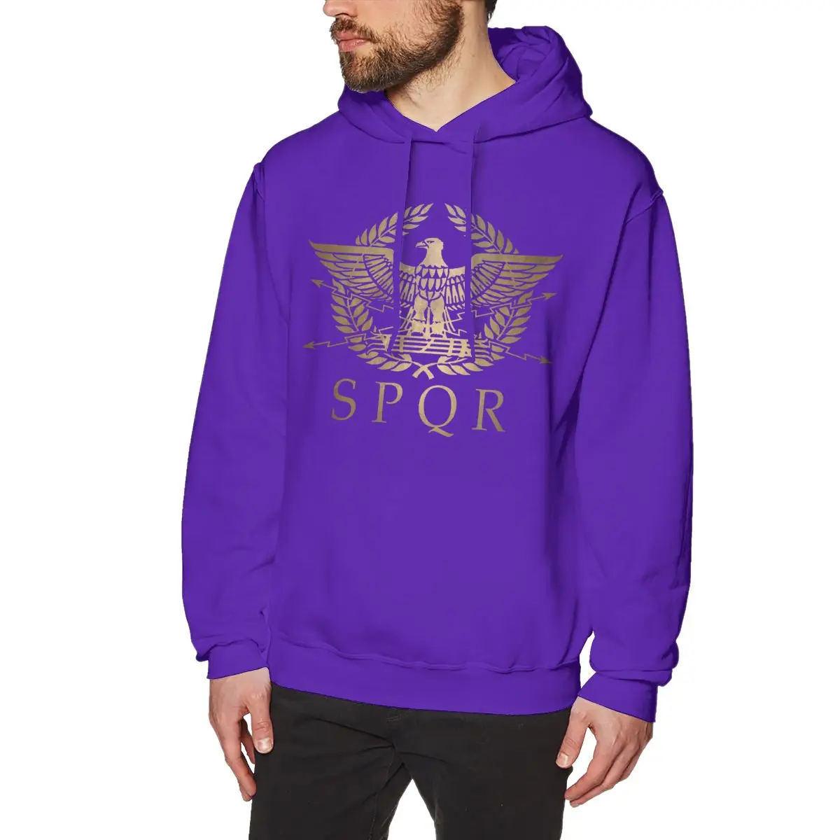 purple Spqr Римский Империя Стандартная плата толстовки MenMan мягкая толстовка круглый воротник - Цвет: purple