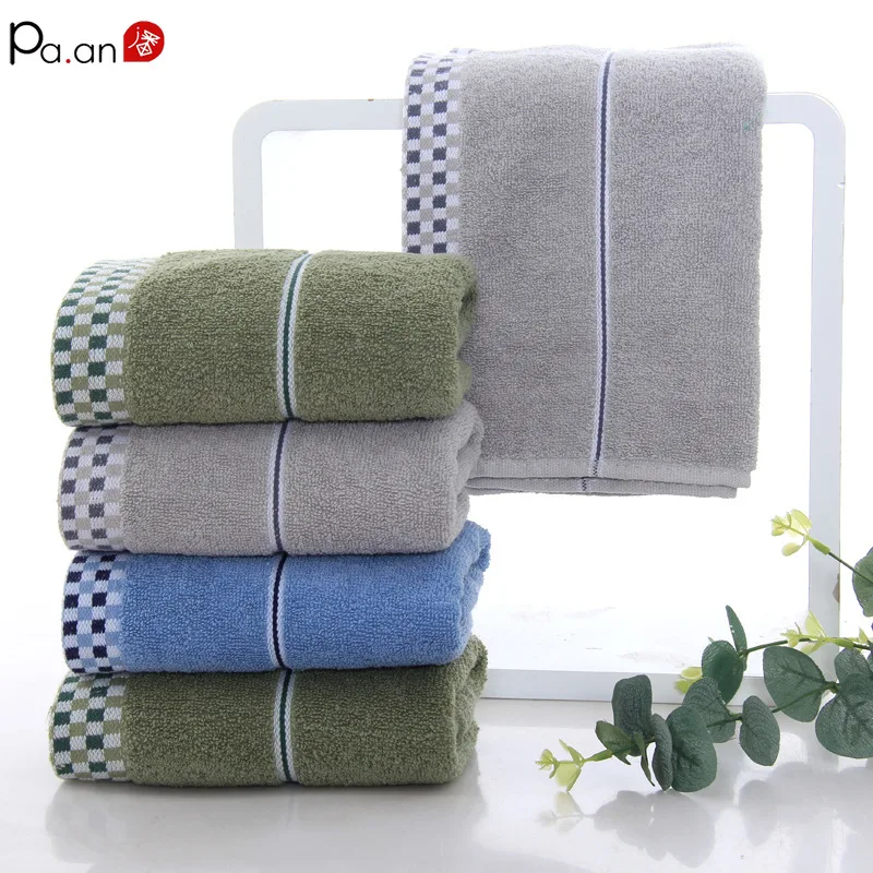 

Household cotton lattice absorbent side towel face wash bathroom shampoo towel daily dry cloth bath 33 * 73cm