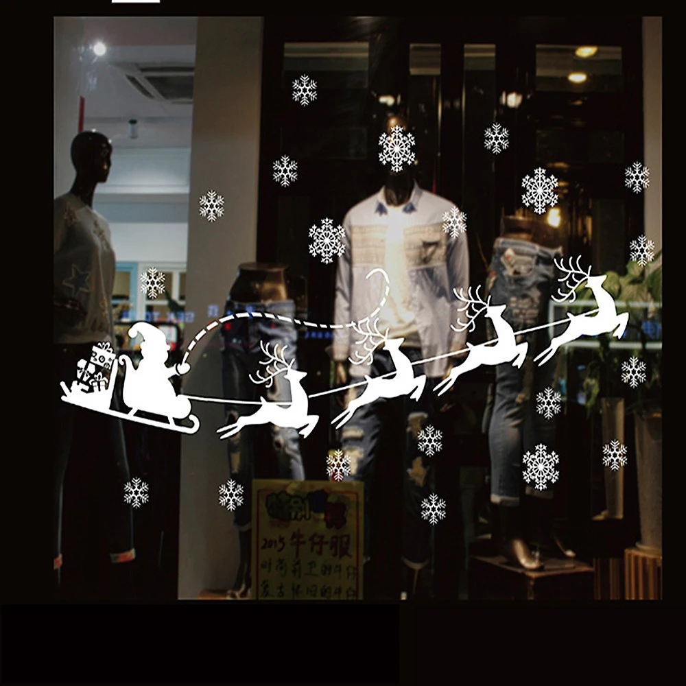 

Christmas Snowman Shop Window Stickers Removable DIY Home Window Wall Stick Decal Christmas Decorations Vinyl ph393