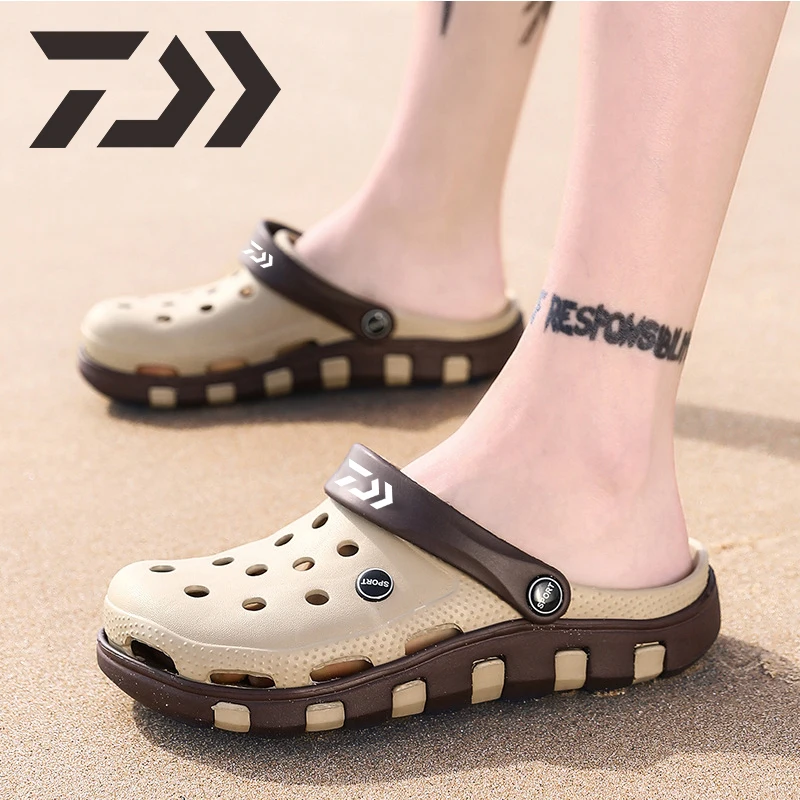 

Daiwa Slippers Fishing Shoes Rubber Sport Fishing Clothing Men's Waders for Fishing Sandals Breathable Beach Shoes Porous Men