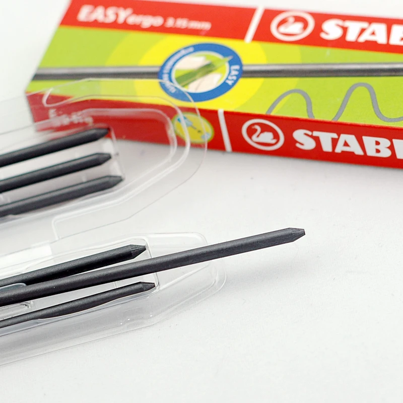 Стержни для карандаша Stabilo HB механические Черные Карандаши рисования 6