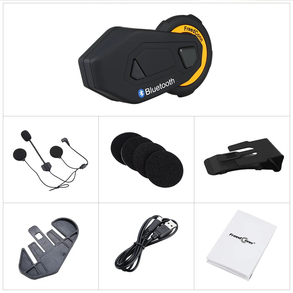 Freedconn T max мотоциклетный домофон Bluetooth гарнитура 6 человек FM радио 4 1 + мягкие