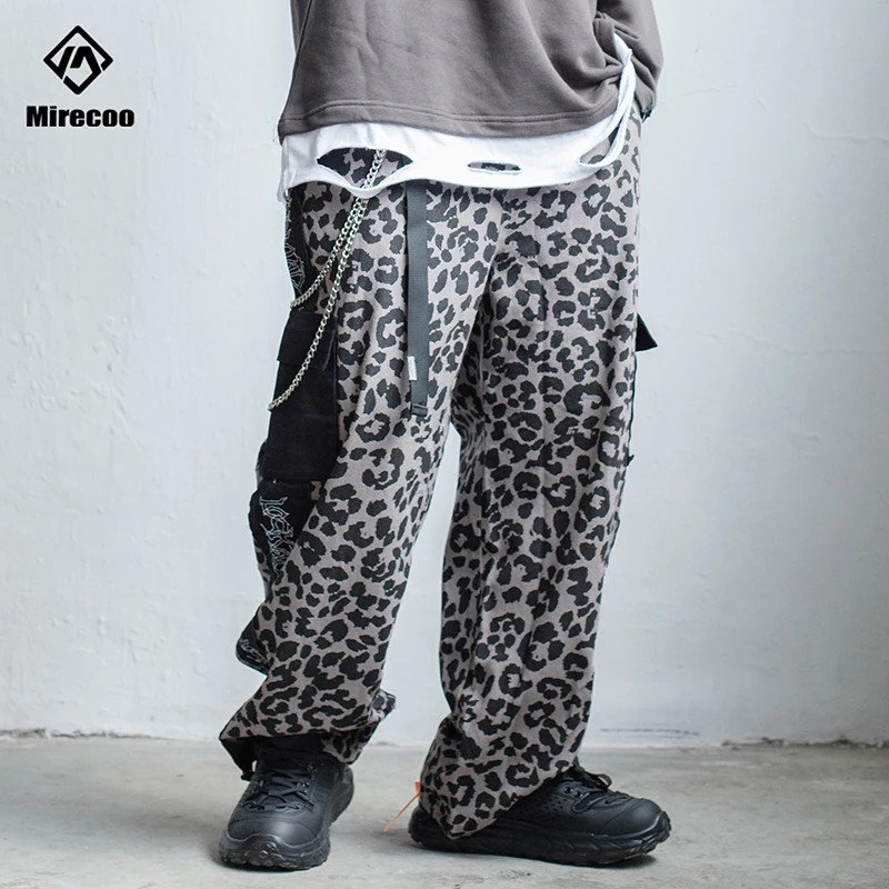 

Patchwork Darkness Leopard Baggy Harem Pants Men Drawstring Joggers Pants Men Trousers Harajuku Hip Hop Sweatpants Streetwear