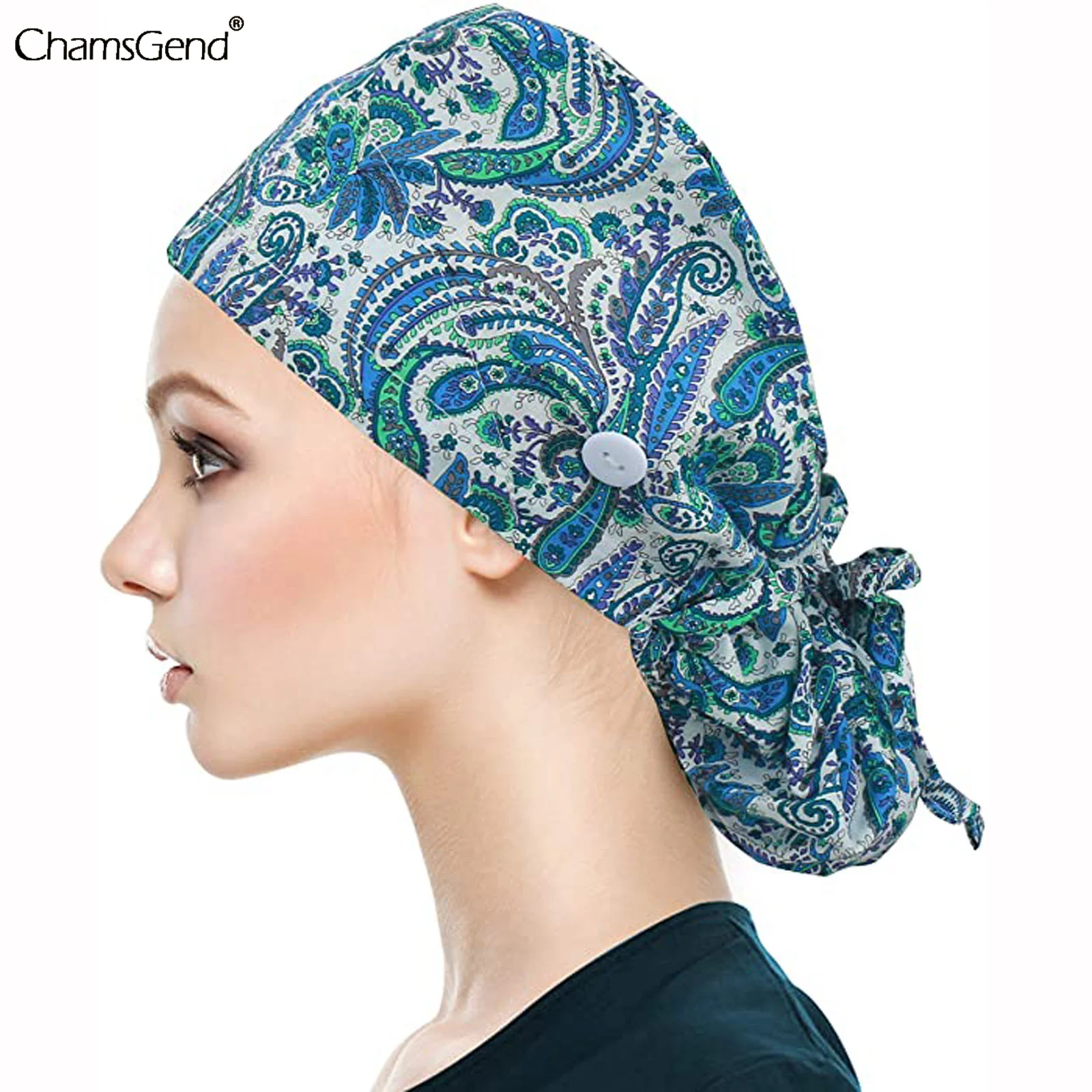 

New Scrub Nurse Hat Surgicals Cap Floral Bouffant Cap Fashion Multicolor Nurse Scrub Cap Adjustable Pet Shop Chef Work Hat