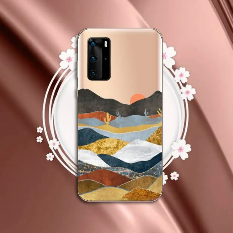

Mountain Marble Moon aesthetics Phone Case Transparent for Huawei P honor 8 10i 20 30 40 smart 2019