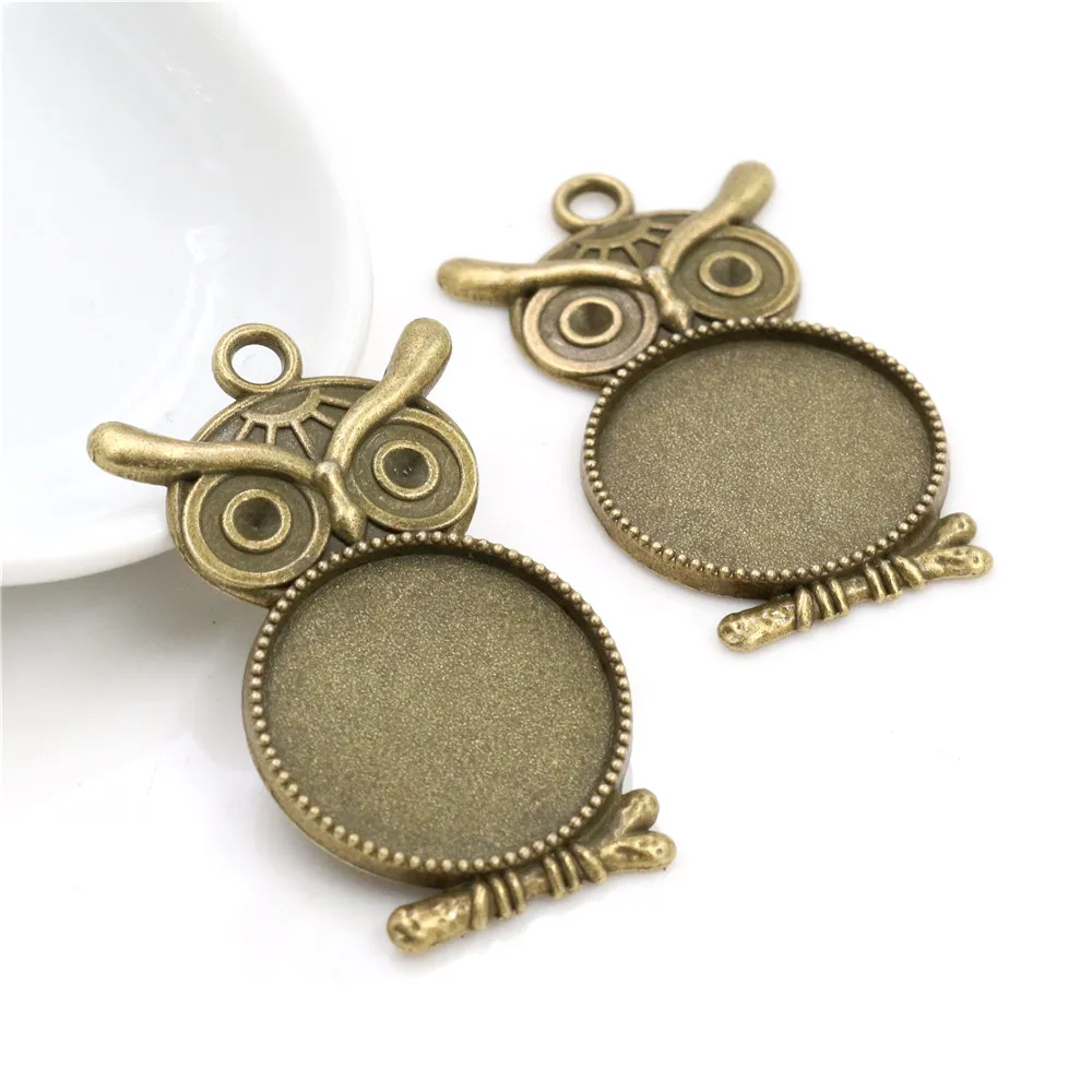 5 шт 20 мм Внутренний размер античный посеребренный позолоченный стиль Совы