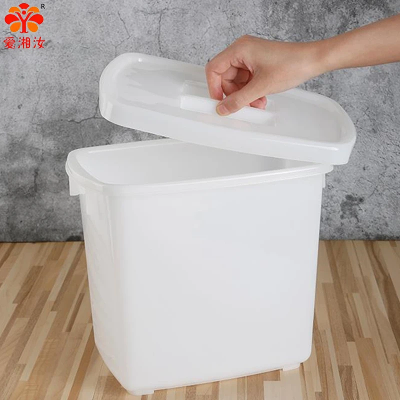 

Aixiangru Food-Grade PE Plastic Rectangular Sugar Bucket Milk Tea Cold Drink Storage Rice Ice Powder With Cover Small/Large