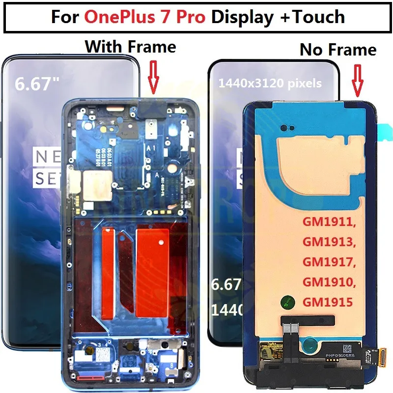 Оригинальный ЖК дисплей для OnePlus 7 Pro Дисплей кодирующий преобразователь