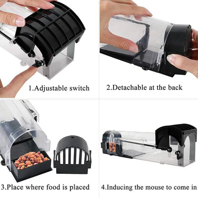 

2 Pcs Mouse Trap, Humane Traps for Indoors Reusable Plastic, Mouse Trap, Can Be Used in Houses and Courtyards