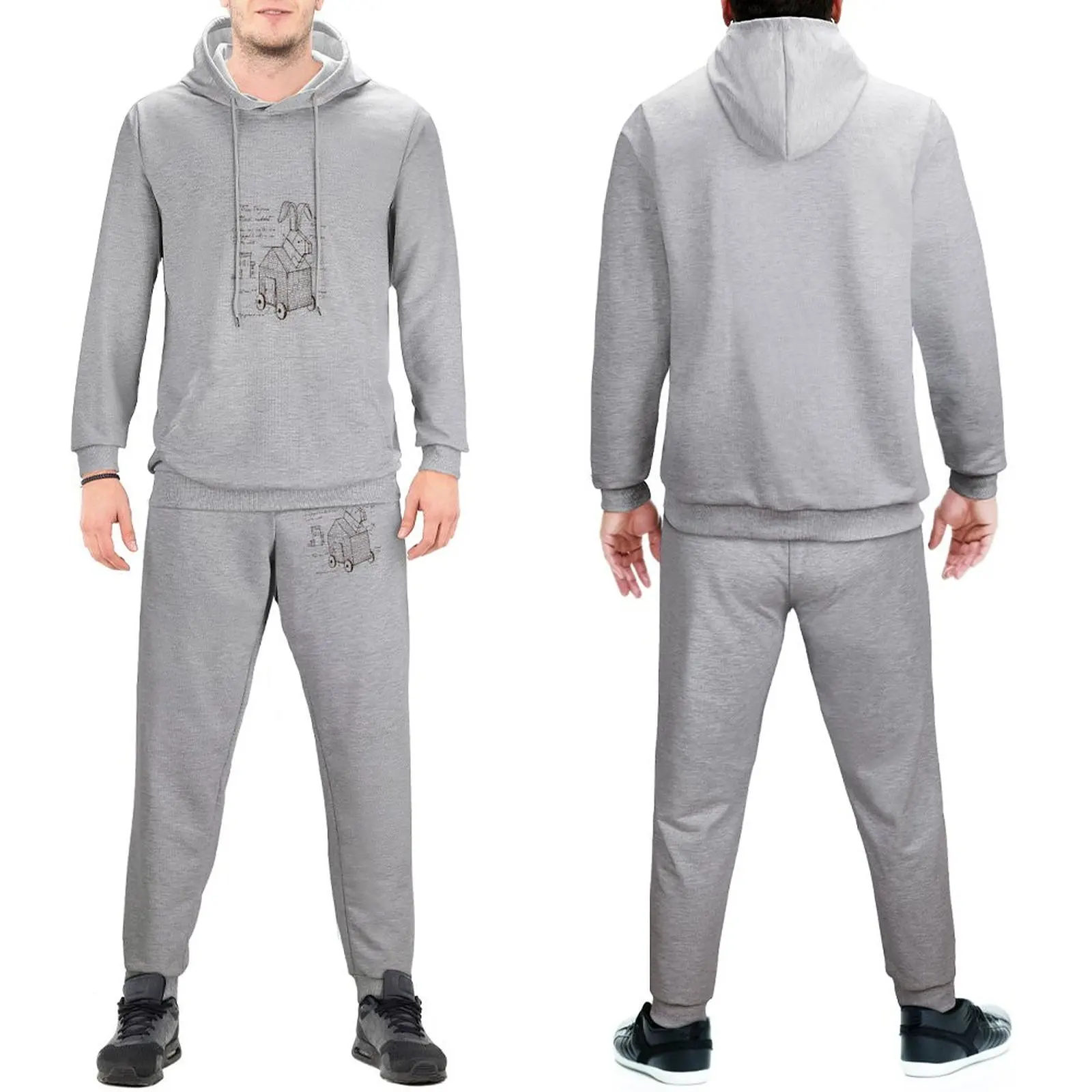 

Monty Python Tracksuit Set Trojan Rabbit Male Sweatsuits Hip Hop Sweatpants And Hoodie Set Fishing