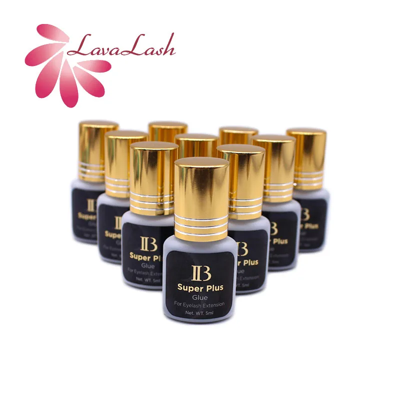 10 bottles Korea IB Ibeauty Super Plus Glue For Eyelash Extension Original 5ml Black Glue Gold Cap Korea 1-2 Seconds Drying Time