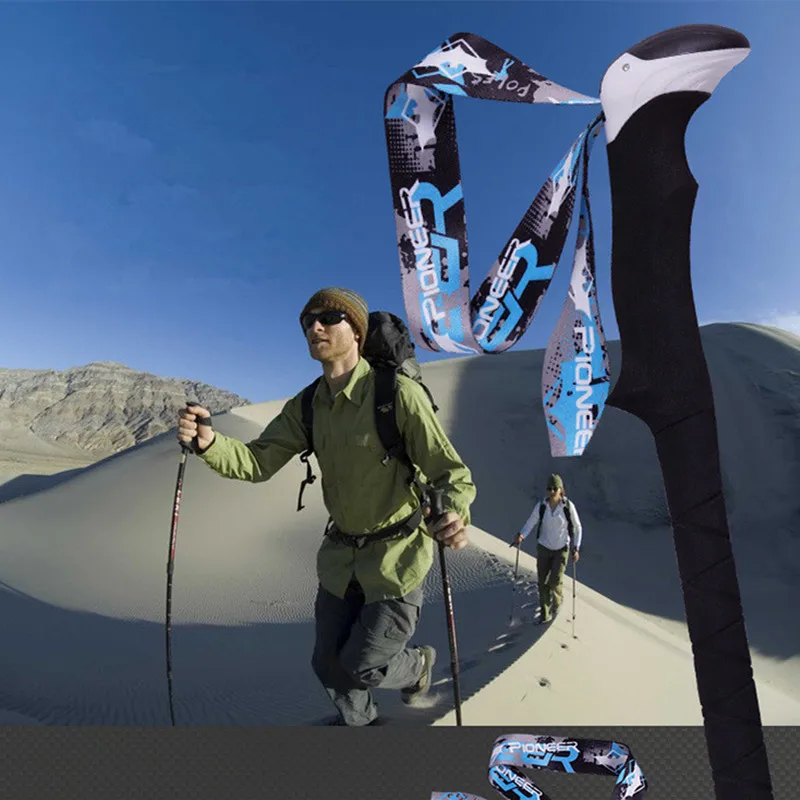 

Alpenstock Camping Trekking Sticks For PIONEER Climbing Fiber Walking Poles Skiing Carbon Hiking Poles Folding Walking Trekking