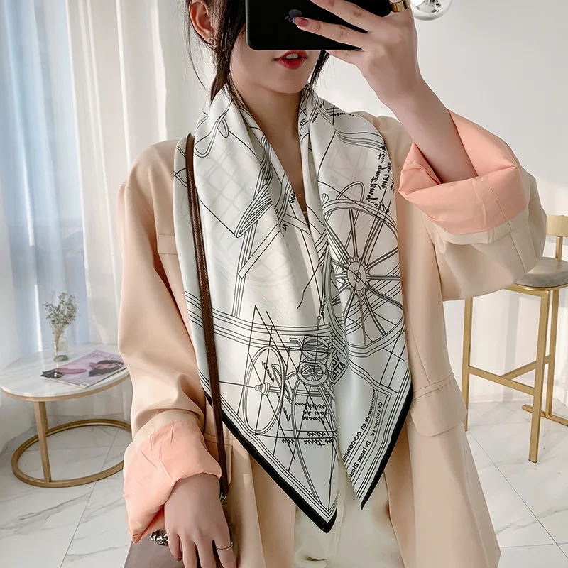 

scarf 100% silk feeling wraps Headscarf Female bufanda mujer echarpes Coverups Hijabs Bufand de seda Foulard en soie solar playa