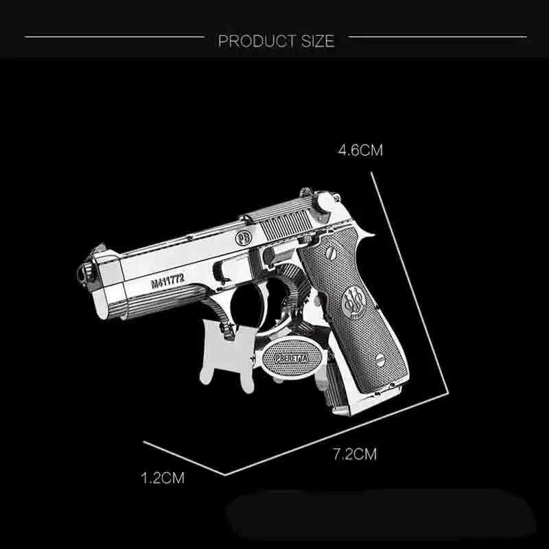 Металлическая головоломка пистолет 3d модель Beretta 92 металлический для взрослых