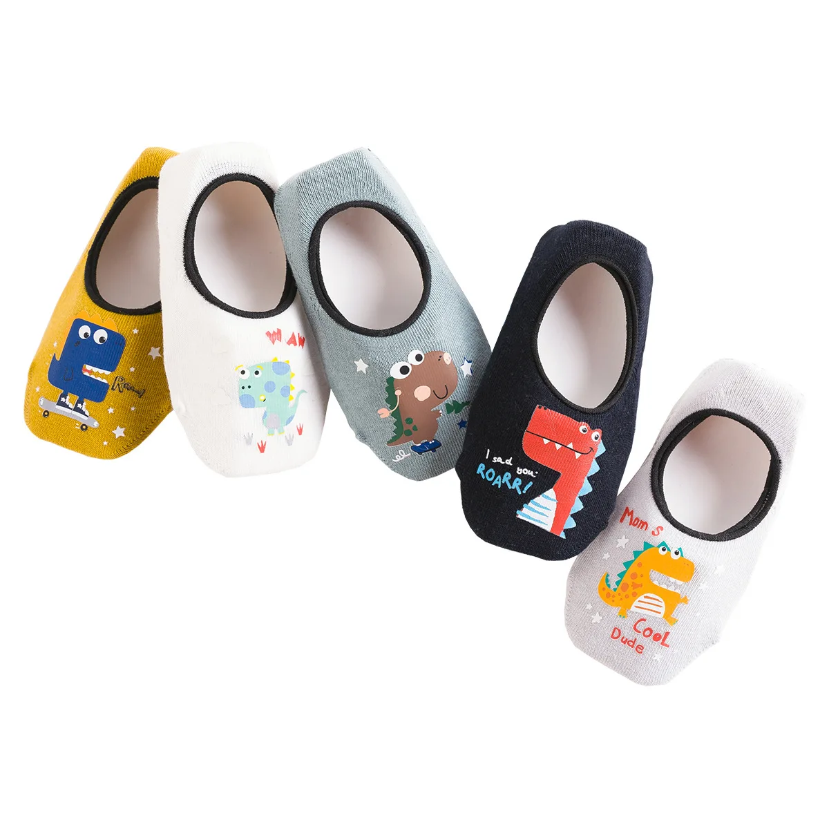 

5 Pairs /set Baby Boy Ankle Socks Cotton Toddler Anti-slip Sock Lovely Cartoon Animals Kids sock Fashion 1-6Years Summer
