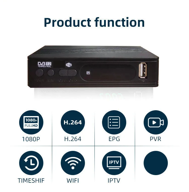 

Tv Box Iptv H265 Built-in Power Supply DVB-T2/C HD Digital TV Set-top Box Smart Tv Stick Applicable to most regions of the world