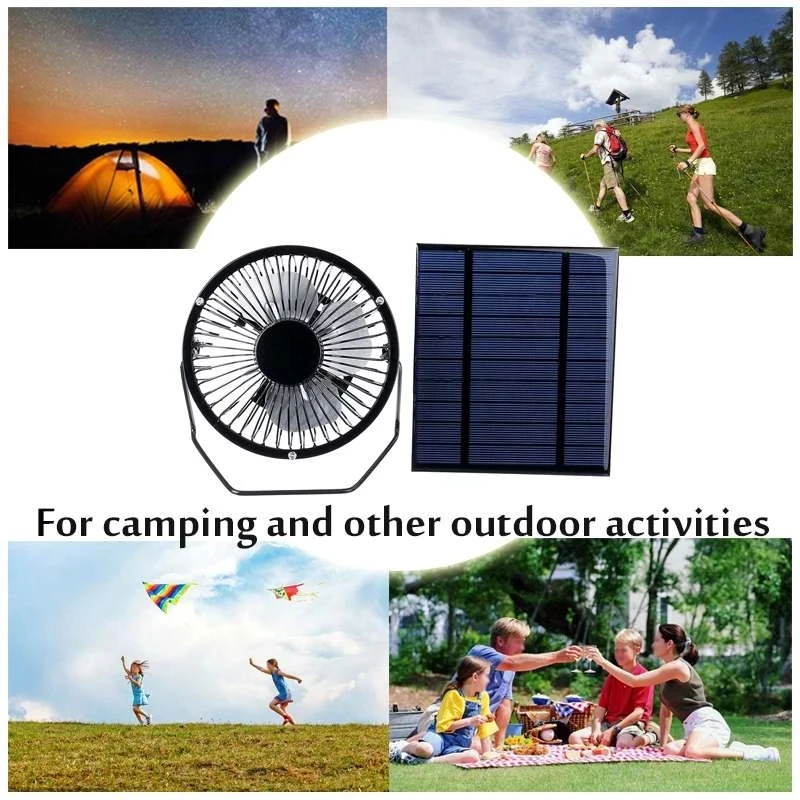 Солнечная панель 5 Вт вентилятор для вентилятора портативный 4-дюймовый