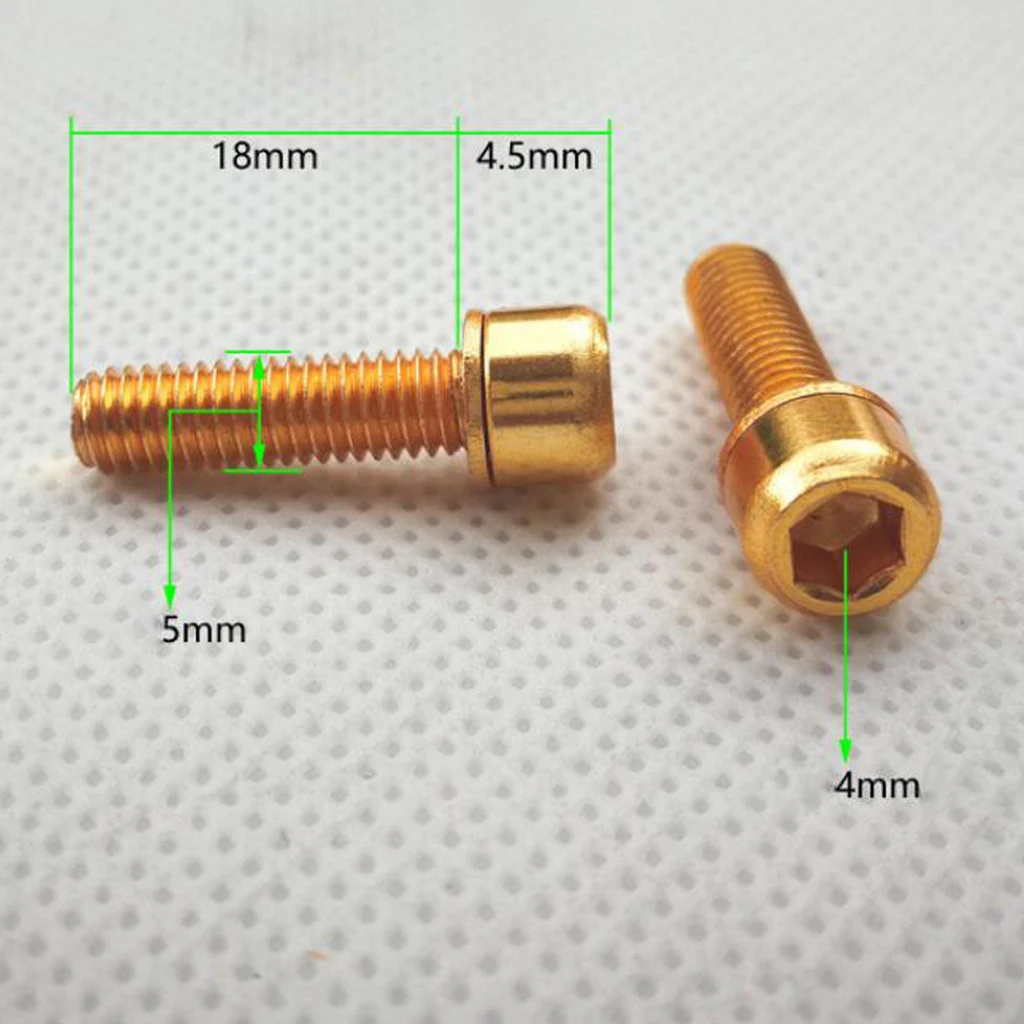 

24x M5x18 Road Bike Hex Socket Screws Carbon Steel Bolts For Handlebar Stem