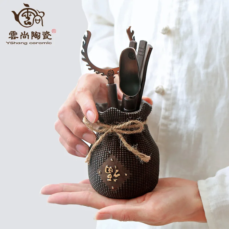 Бесплатная Доставка из чёрного дерева резная чайной церемонии Liujunzi чайный