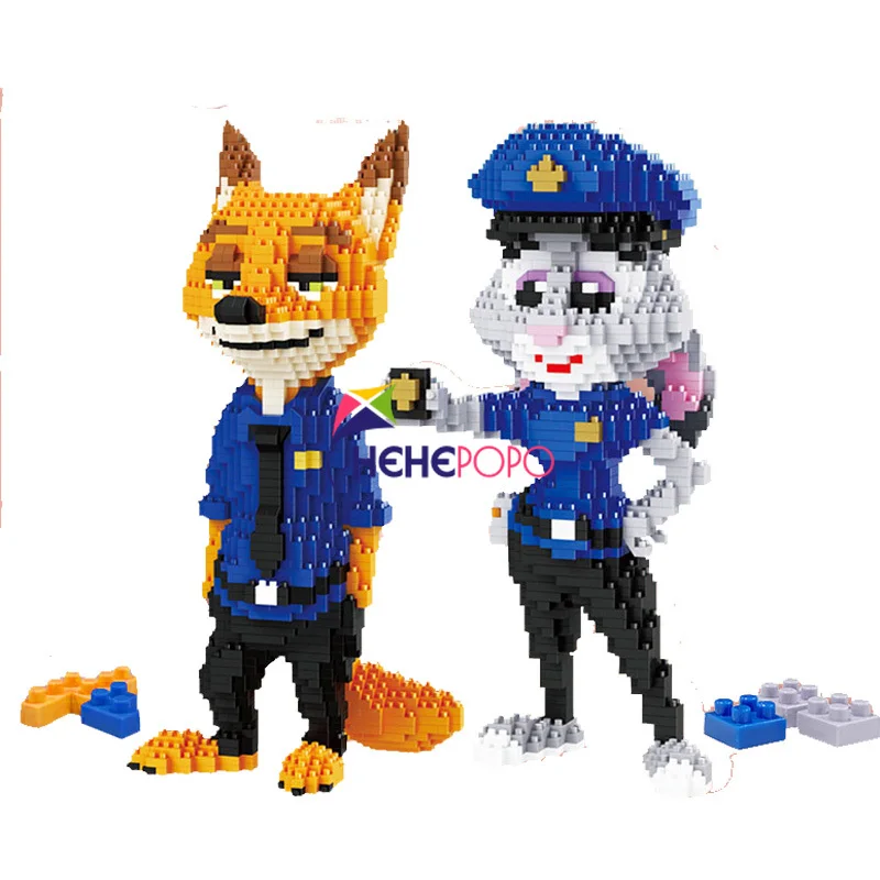 1250 шт. + Мультяшные строительные блоки фигурки Диснея Стич Зоотопия чоппер марос