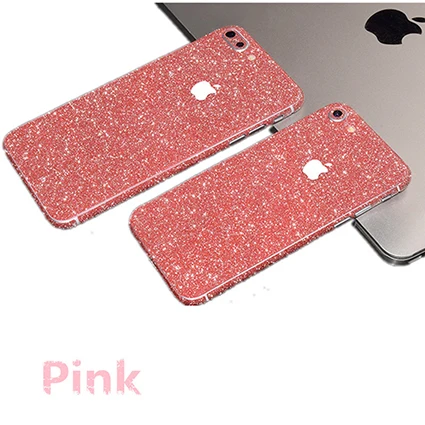 PINK Наклейка с украшениями, Защитная пленка для iphone 7 plus, покрытие, кожа, 0,3 мм, полное тело, блестящая, ультра тонкая задняя крышка, пленка, наклейка для iphone 7Plus - Цвет: PINK