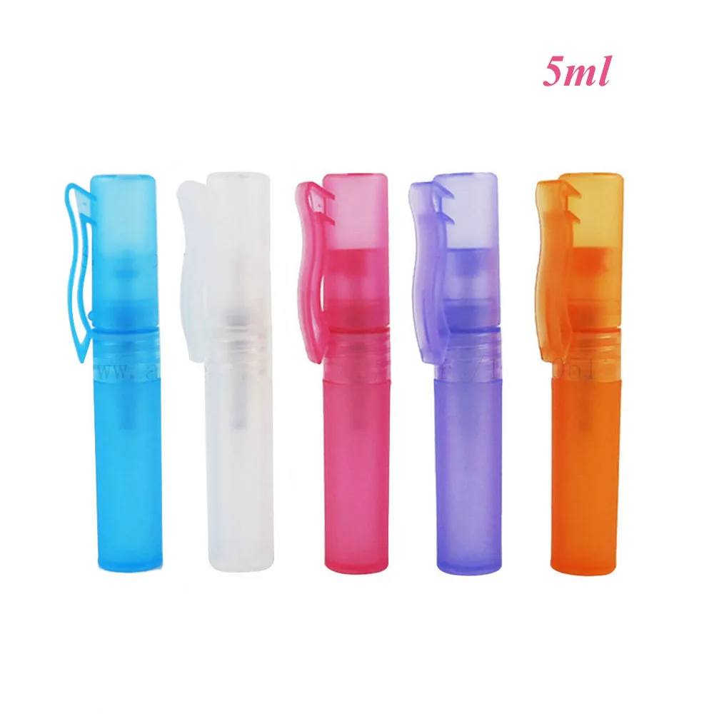 

360pcs 5ml Travel Portable Perfume Sprayer Bottle Plastic Coloful Perfume Atomizer Packaging Spray Empty Cosmetic Containers