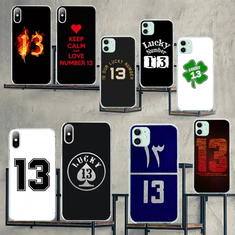 Милый чехол CUTEWANAN lucky number 13 Bling для iPhone 11 pro XS MAX 8 7 6 6S Plus X 5S SE 2020 XR | Мобильные телефоны