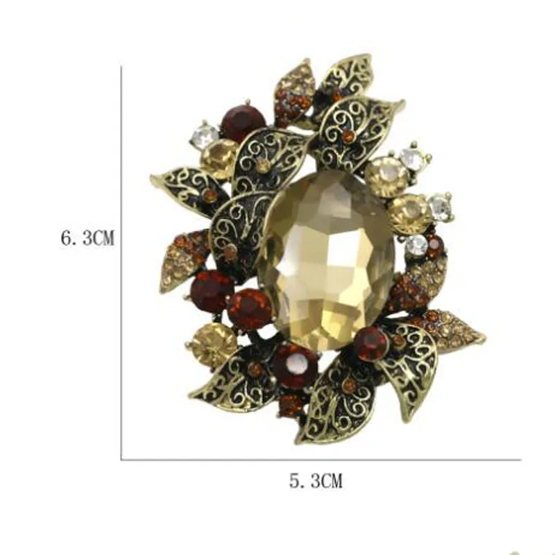 Винтажная Женская Цветочная Брошь новое сердце стразы и Большой акриловый