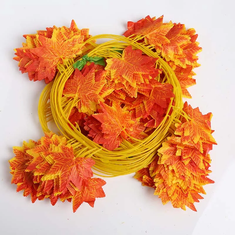 Искусственный Кленовый лист гирлянда шелковые осенние листья DIY домашний Декор