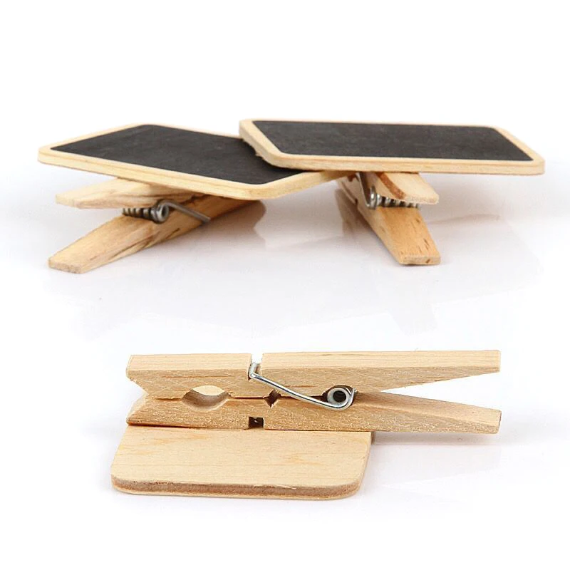 

New Mini Wooden Blackboard Memo Sign Message Small Note Stand Clip for Food Labels Party DOM668