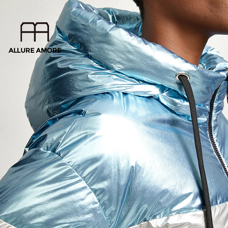 Allure Amore, новинка, Женское пальто, большой размер, свободный, толстый, теплый пуховик, высокое качество, белый утиный пух,, популярные модели