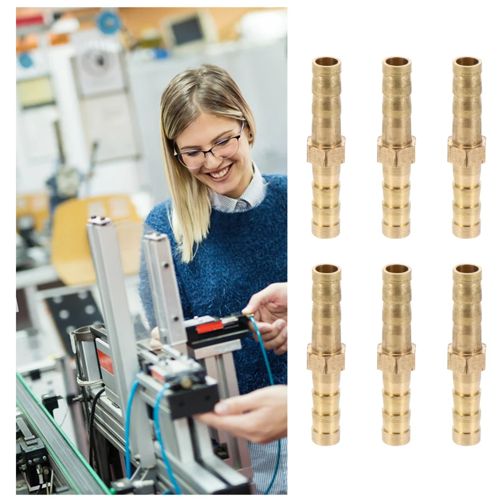 

10pcs Double-headed Plug Straight Hose Connector Hose Quick Connector (Golden)