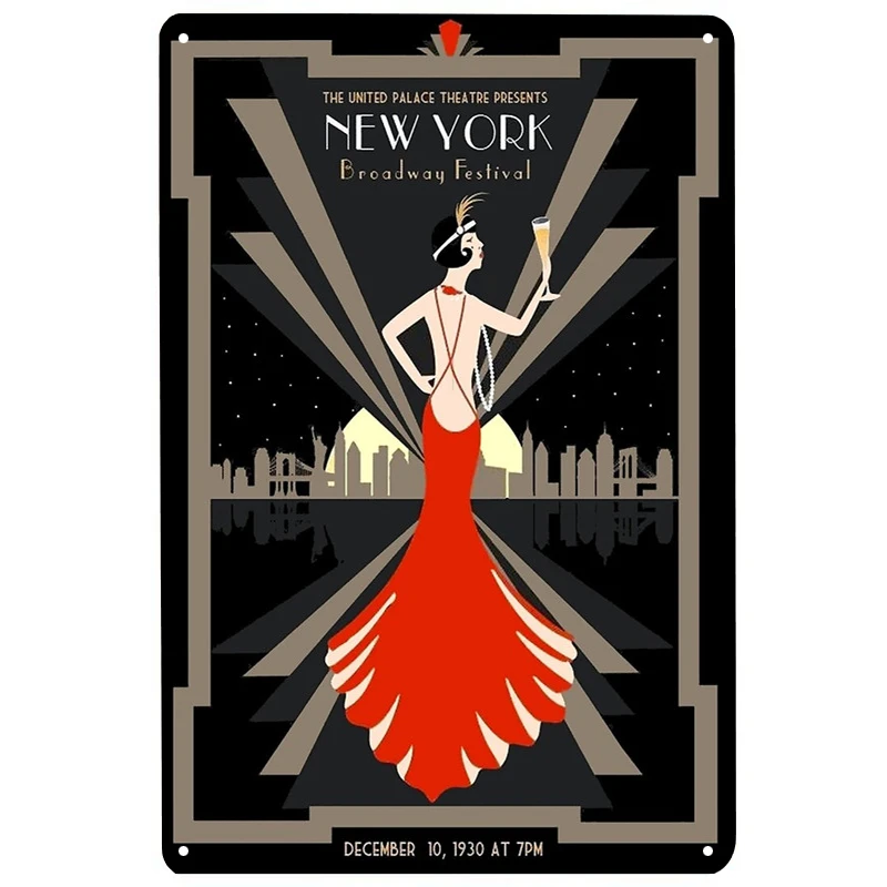 

Broadway Festival printed Metal Signs Retro Tin Signs Funny Poster Decor for Bar Pub Club Decoration for Living Room Home