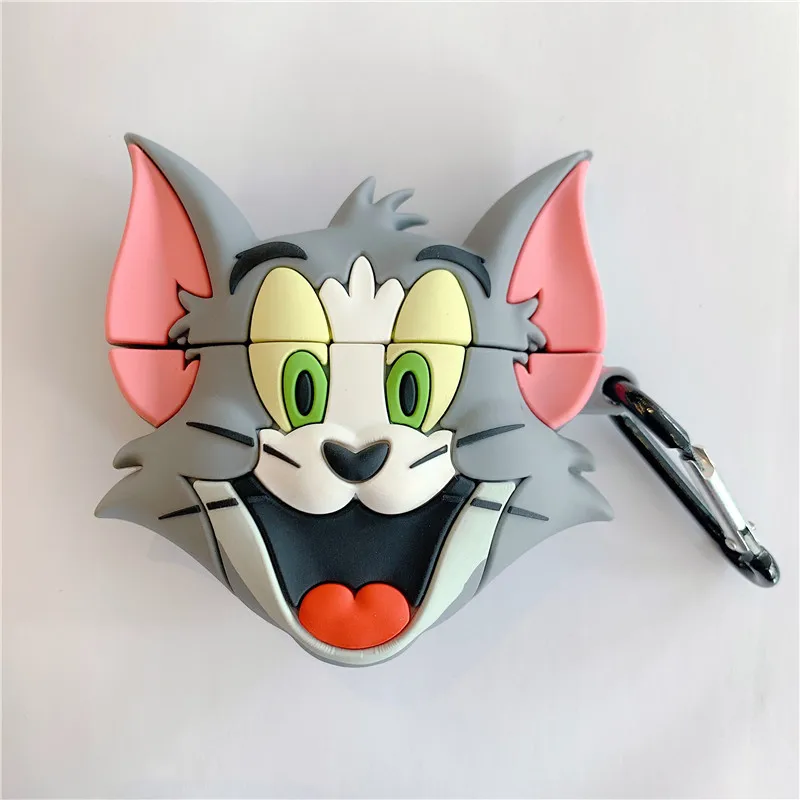 3D Улыбка Кошка милый мультфильм Джерри наушники в форме мыши чехол для Airpods 1 2 чехол силиконовый чехол для наушников для Air Pods Чехлы аксессуары