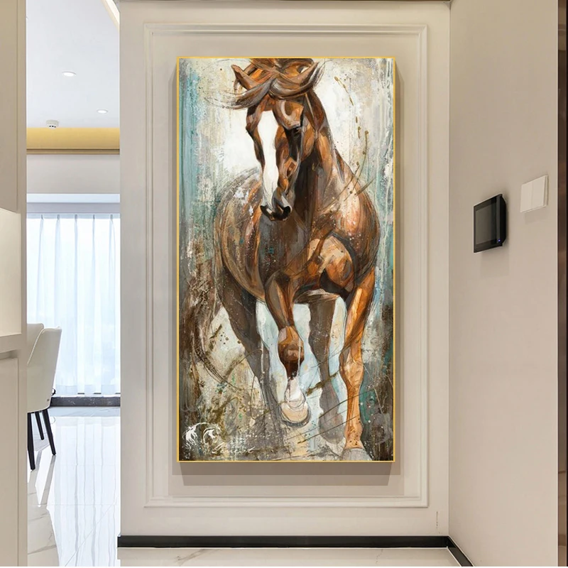 

Wall Art Decoration Canvas Painting Abstract Horse Poster Print Canvas Art Animal Picture for Living Room Cuadros Home Decor